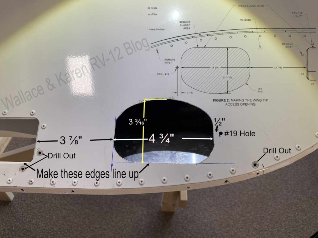 Strobe wingtip cut-out placement