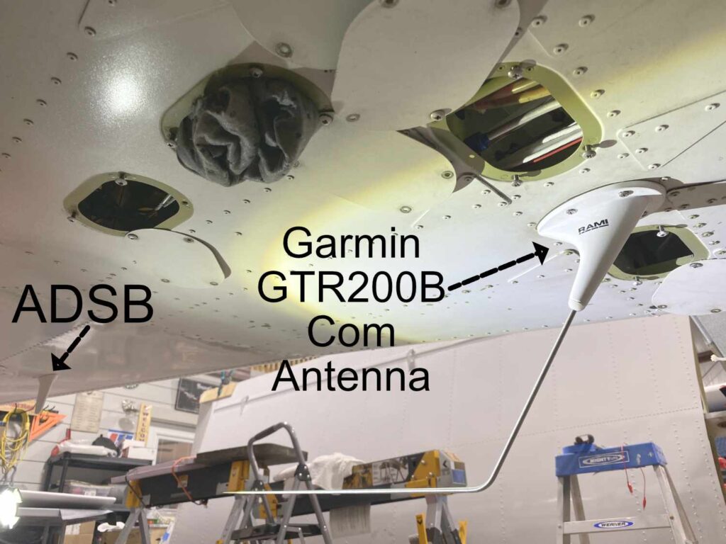 Garmin GTR200 Com Antenna mounted on RV-12 aircraft