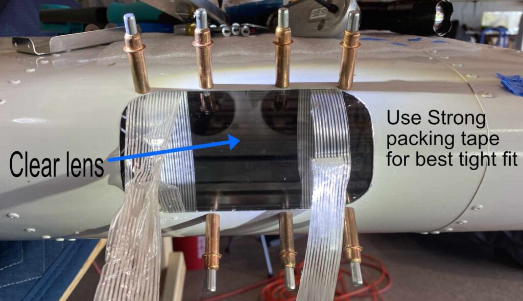 Van's Rv-12 landing light lens install placement