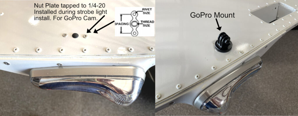 GoPro mount on RV-12 aircraft wing